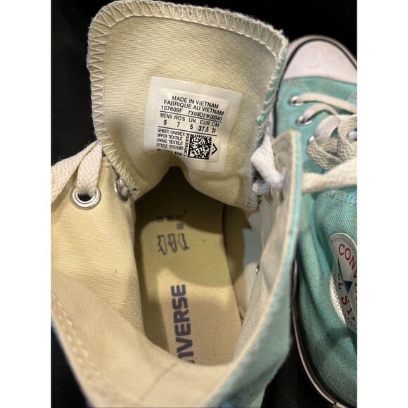 Converse Chuck Taylor All Star High Tops Cyber Teal Sizes W 7 M 5 Great Con. - Picture 7 of 9